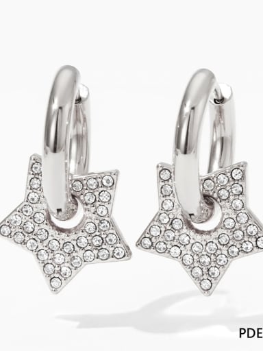 Stainless steel Cubic Zirconia Pentagram Trend Stud Earring