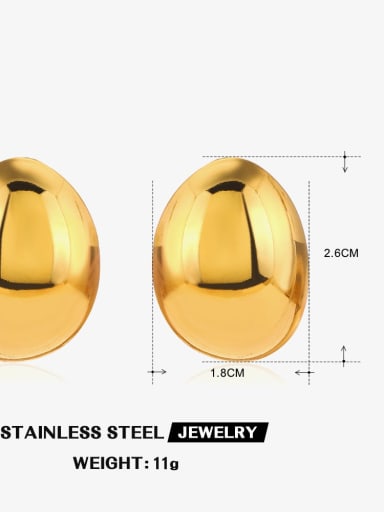 Golden oval earrings Stainless steel Geometric Trend Stud Earring