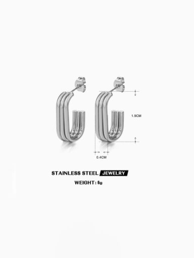 Steel colored geometric earrings Stainless steel Geometric Minimalist Stud Earring