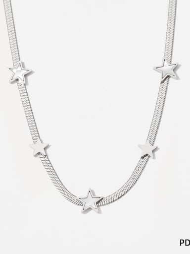 Stainless steel Trend Pentagram  Cubic Zirconia Bracelet and Necklace Set