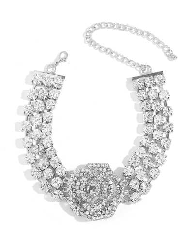 N11574 Bracelet Zinc Alloy Rhinestone Flower Hip Hop Threader Earring