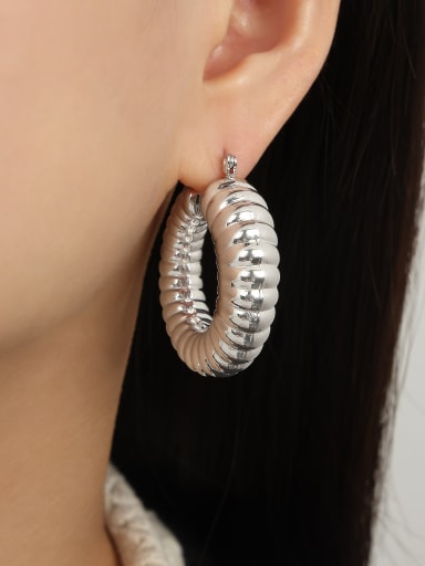 F1024 Steel Earrings Titanium Steel Geometric Minimalist Hoop Earring