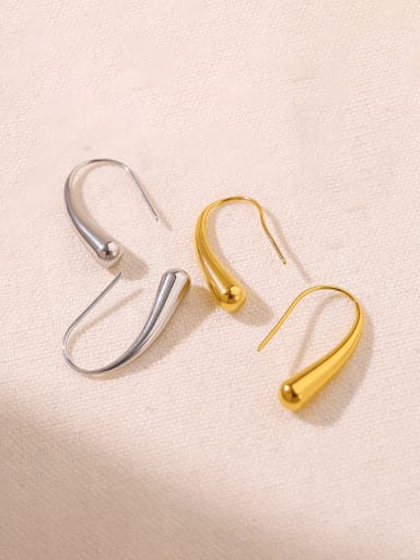 Stainless steel Water Drop Minimalist Hook Earring