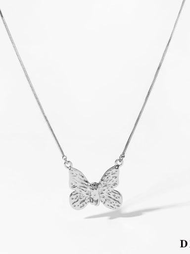Steel Butterfly Necklace D1183 Stainless steel Butterfly Trend Necklace