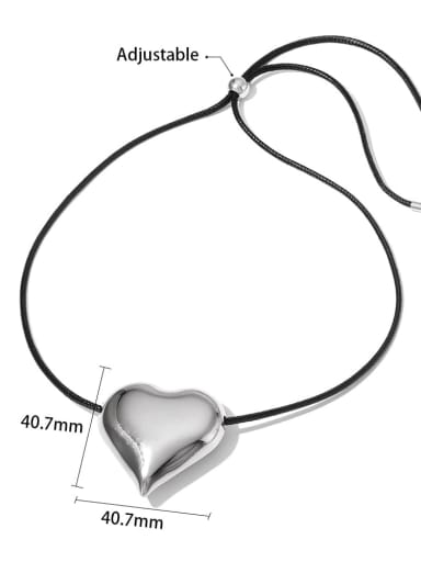 Stainless steel Microfiber Leather Heart Trend Necklace