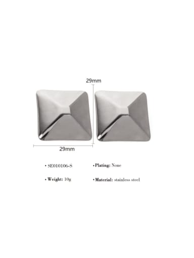 SE010106 S Titanium Steel Square Minimalist Stud Earring