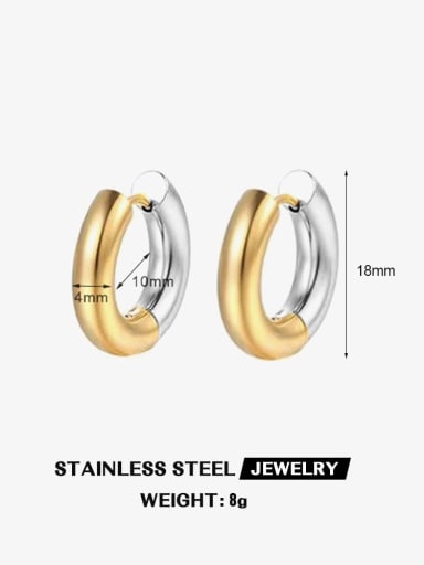4x10mm earrings Stainless steel Geometric Hip Hop Huggie Earring