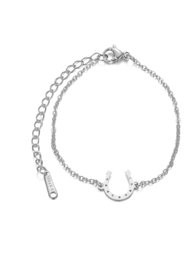 XJN016 1, Steel color Stainless steel Horse Bracelet