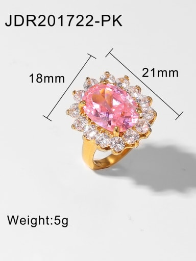 JDR201722 PK Stainless steel Cubic Zirconia Flower Luxury Band Ring