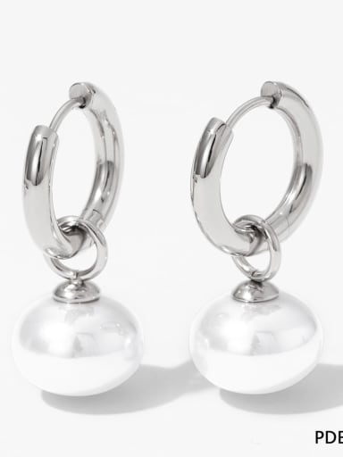 Stainless steel Freshwater Pearl Geometric Trend Stud Earring