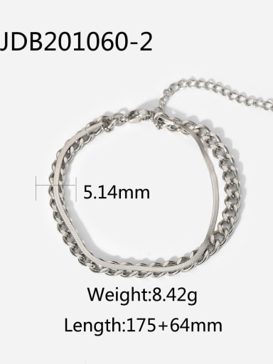 Stainless steel Hollow Geometric Chain Vintage Strand Bracelet