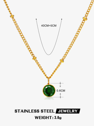 Green in May Stainless steel Cubic Zirconia Geometric Minimalist Necklace