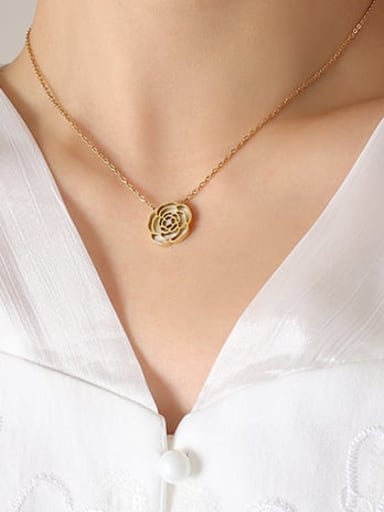 Titanium Steel Shell Flower Minimalist Necklace