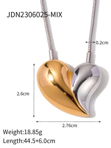 JDN2306025 MIX Stainless steel Heart Trend Necklace