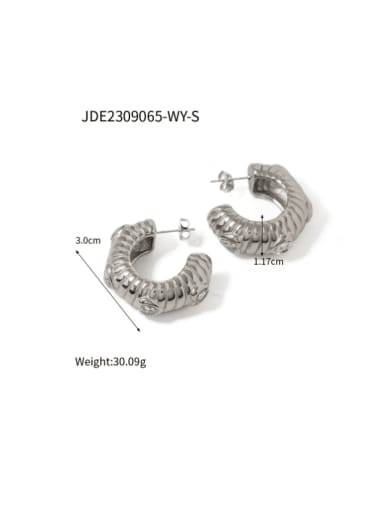 JDE2309065 steel Stainless steel Geometric Hip Hop Stud Earring