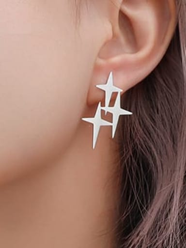 Titanium Steel Smooth Cross Minimalist Stud Earring