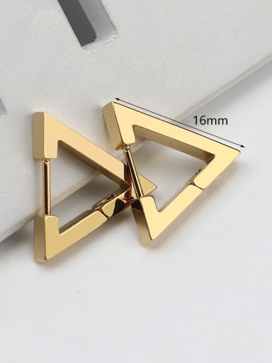 Triangular gold 16mm one Stainless steel Geometric Minimalist Single Earring(Single-Only One)