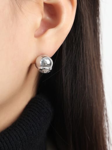 Titanium Steel Round Ball Minimalist Stud Earring