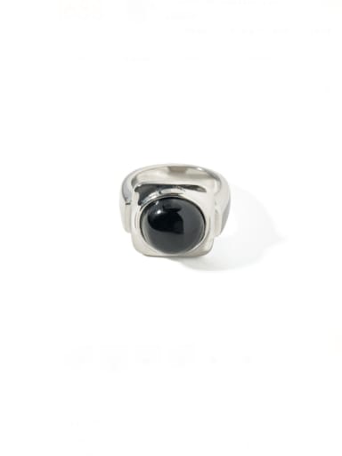 Stainless steel Resin Geometric Hip Hop Band Ring