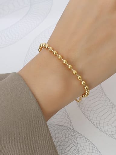 Golden Bead chain Titanium Steel Bead Geometric Minimalist Beaded Bracelet