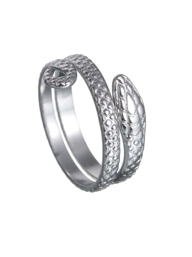 Steel Titanium Steel Snake Vintage Band Ring