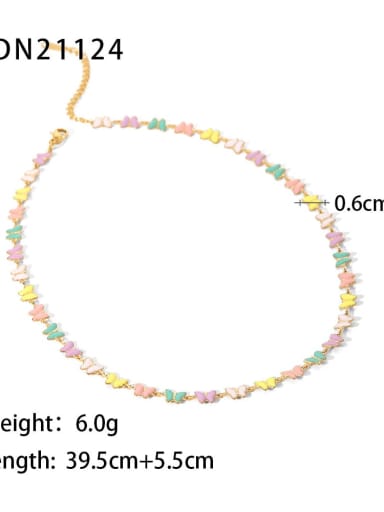JDN21124 Stainless steel Enamel Cute Geometric  Bracelet and Necklace Set
