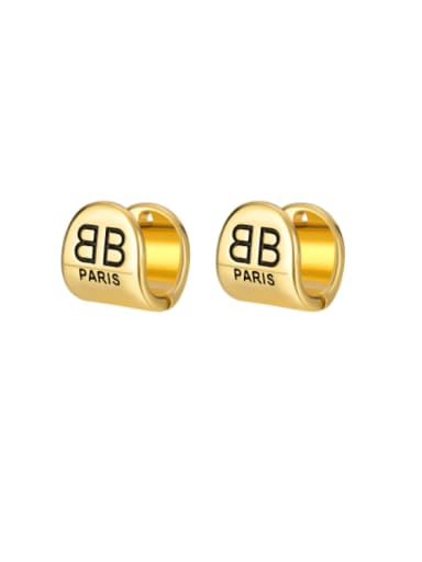 H01195 gold Brass Geometric Vintage Huggie Earring