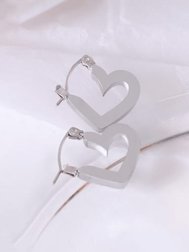 F540 steel color Love Earrings Titanium Steel Heart Minimalist Huggie Earring