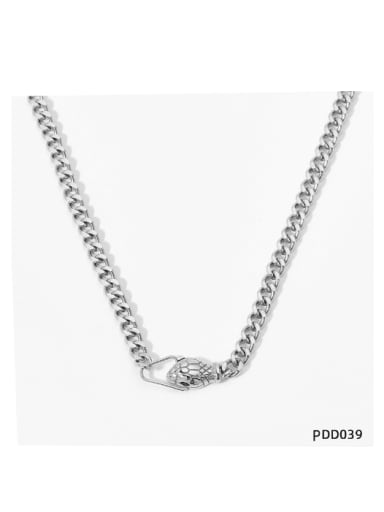 PDD039 Platinum Necklace Stainless steel Hip Hop Irregular  Bracelet and Necklace Set