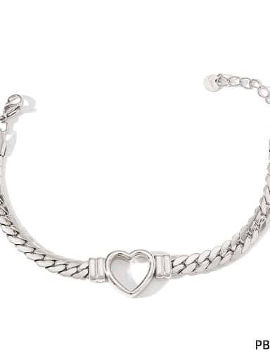 PBK020 Stainless steel Heart Trend Link Bracelet