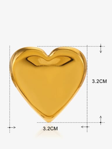 Fine throwing heart earrings in gold Stainless steel Heart Trend Stud Earring