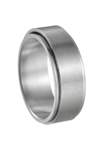 steel Titanium Steel Geometric Hip Hop Band Rotatable Men's Ring