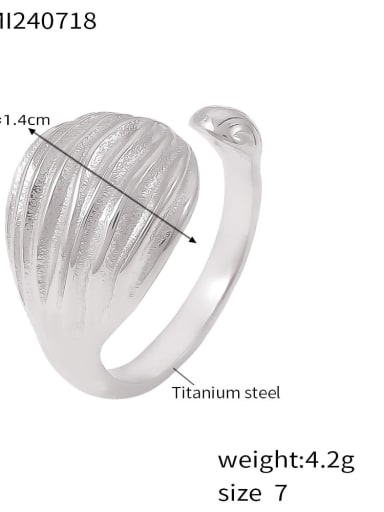 A878 Steel Ring Titanium Steel Geometric Trend Band Ring