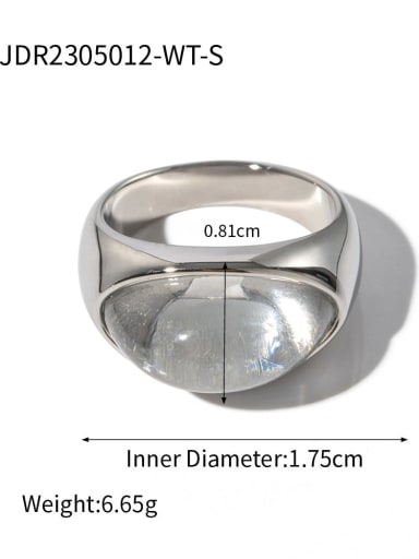 JDR2305012 WT S Stainless steel Resin Geometric Trend Band Ring