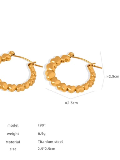 F901 Gold Earrings Titanium Steel Freshwater Pearl Geometric Trend Stud Earring