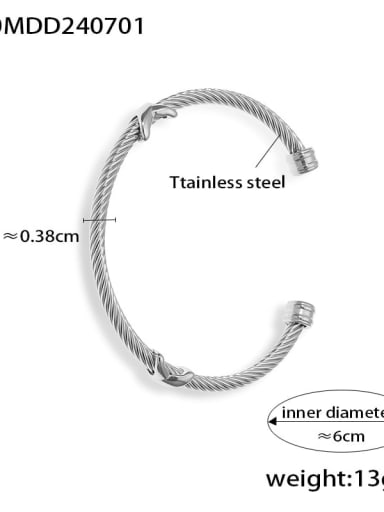 Titanium Steel Geometric Trend Cuff Bangle