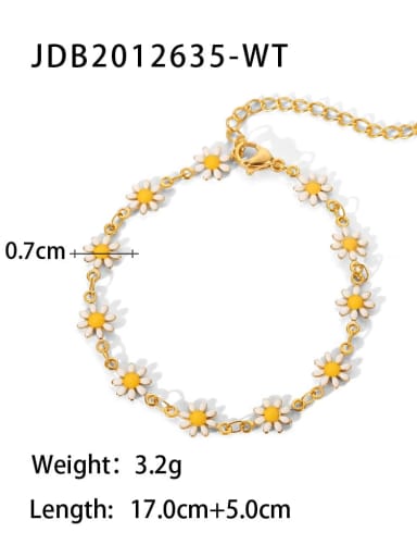 JDB2012635 WT Stainless steel Enamel Flower Dainty Necklace