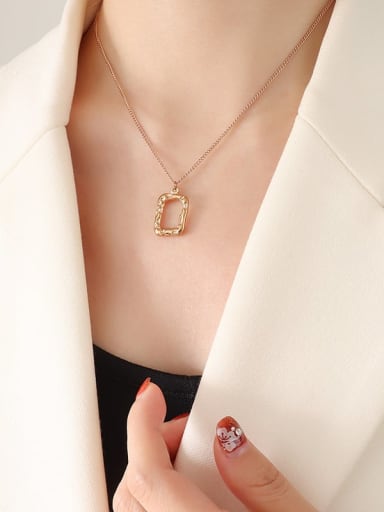 P636 rose necklace 40+ 5cm Titanium Steel Geometric Minimalist  Heart Pendant Necklace