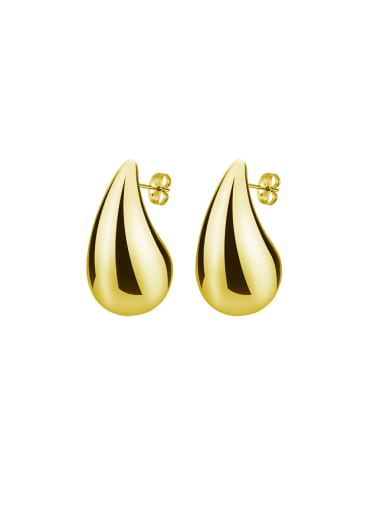 Golden pair Titanium Steel Water Drop Minimalist Stud Earring