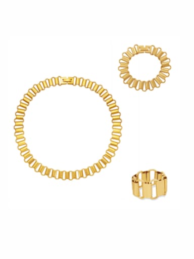 Titanium Steel Minimalist Geometric  Earring Bracelet and Necklace Set