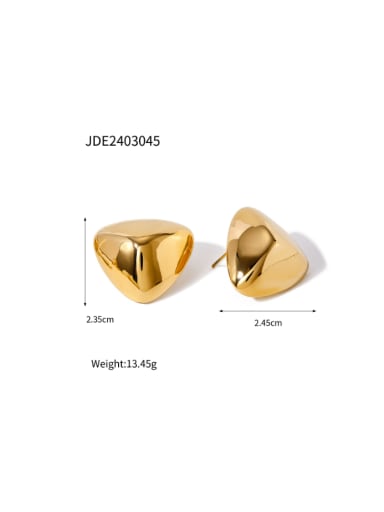 JDE2403045 gold Stainless steel Triangle Hip Hop Stud Earring