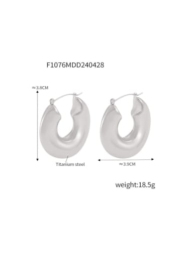 F1076 Steel Earrings Titanium Steel Geometric Hip Hop Stud Earring