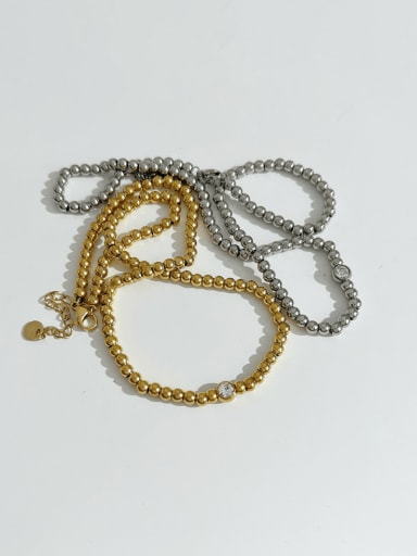 custom Stainless steel Bead Chain Hip Hop Beaded Necklace