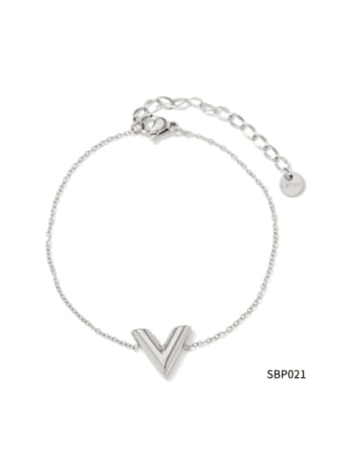 Stainless steel Triangle V Shape  Minimalist Link Bracelet