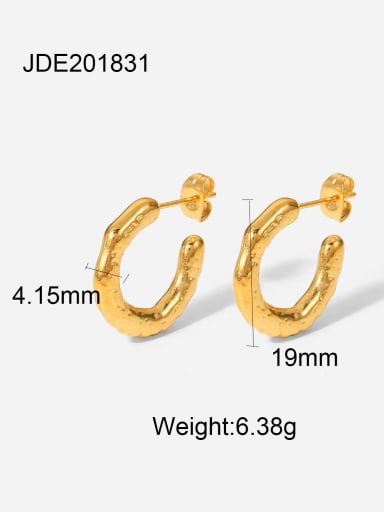JDE201831 Stainless steel Geometric Minimalist Huggie Earring