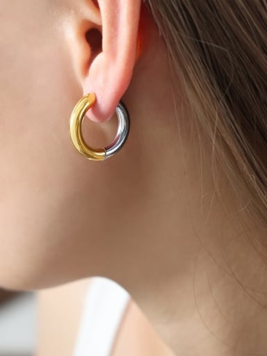 F1184 Steel Gold Earrings 2.2 Titanium Steel Geometric Trend Stud Earring
