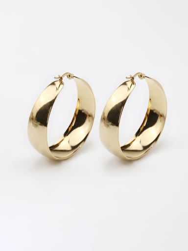 Small face width gold 30mm pair Titanium Steel Round Minimalist Hoop Earring