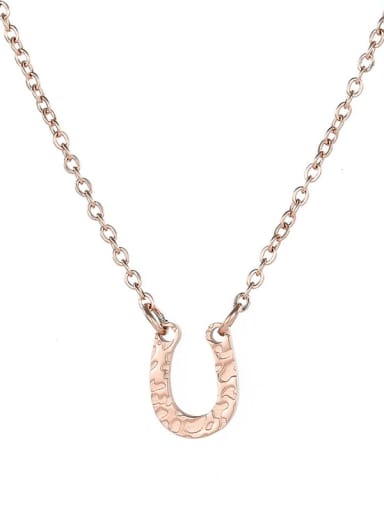 Rose gold Stainless steel Horse Necklace