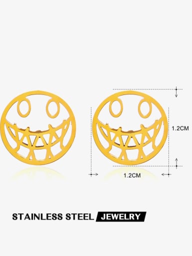 Smiling Face Earrings 1 Stainless steel Skull Hip Hop Stud Earring