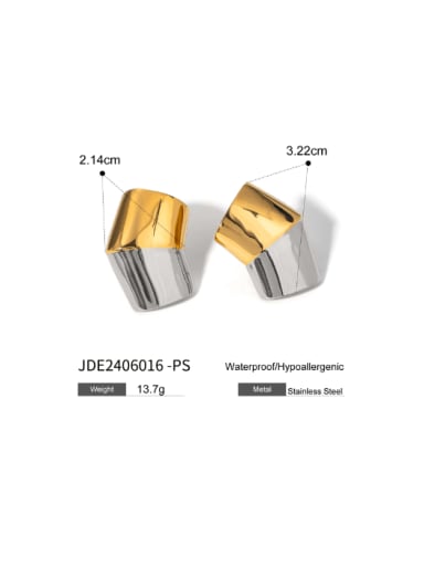 JDE2406016 PS Titanium Steel Geometric Hip Hop Stud Earring